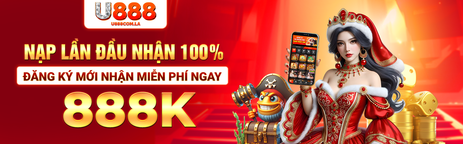 Banner U888 nạp lần đầu nhận ngay 888k